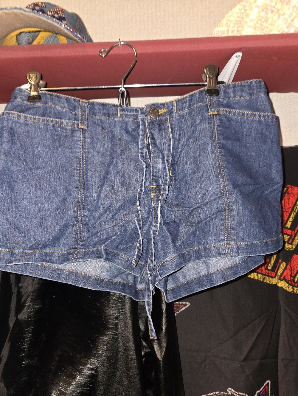 Abercrombie & Fitch Blue Denim Drawstring Waist Shorts